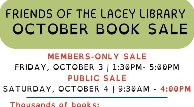 October Used Book Sale: Oct. 3-4